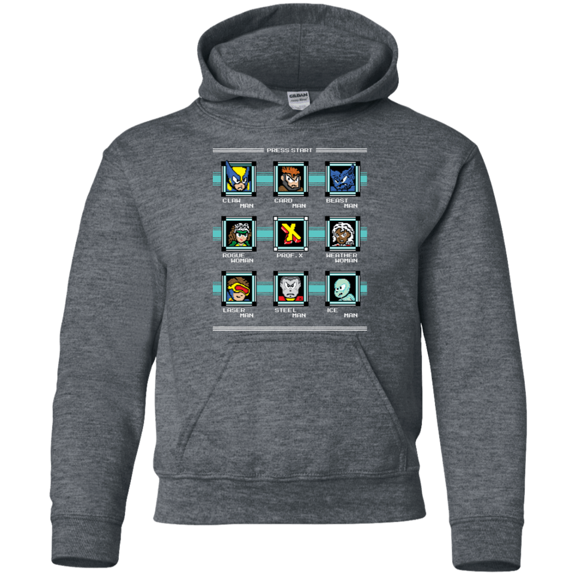 Sweatshirts Dark Heather / YS Mega X-Man Youth Hoodie