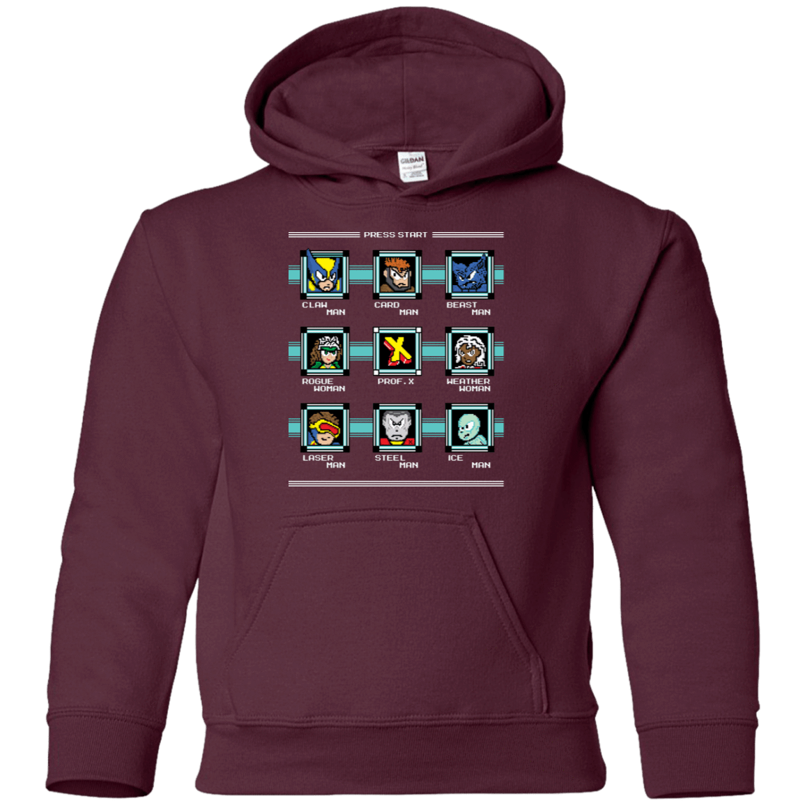 Sweatshirts Maroon / YS Mega X-Man Youth Hoodie
