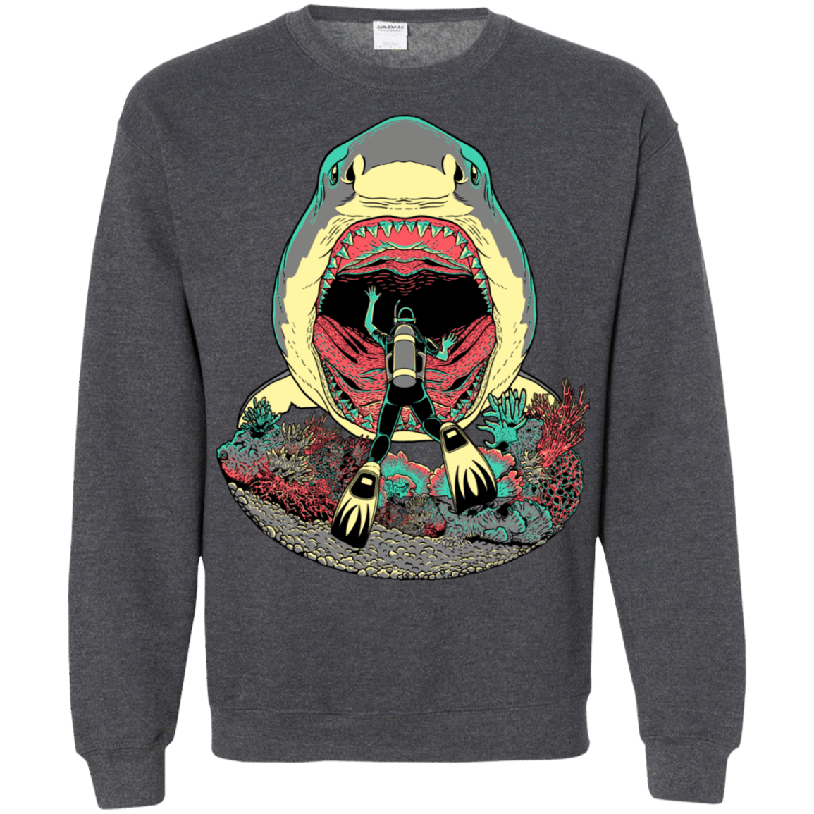 Sweatshirts Dark Heather / S Megalodoom Crewneck Sweatshirt