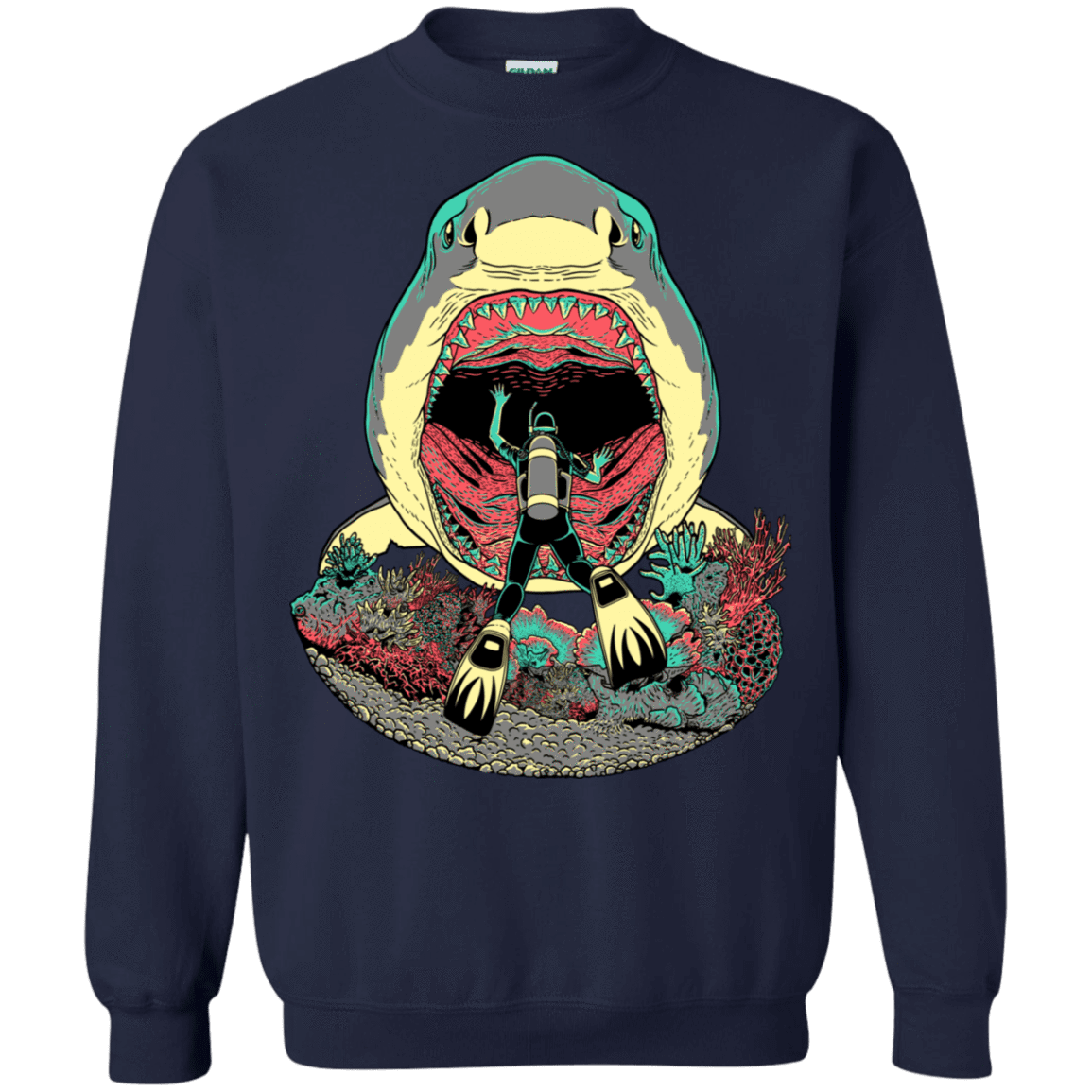 Sweatshirts Navy / S Megalodoom Crewneck Sweatshirt