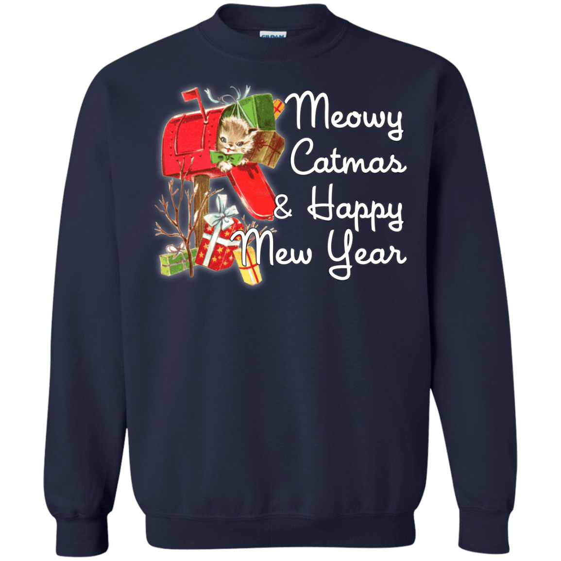 Sweatshirts Navy / Small Meowy Catmas Crewneck Sweatshirt