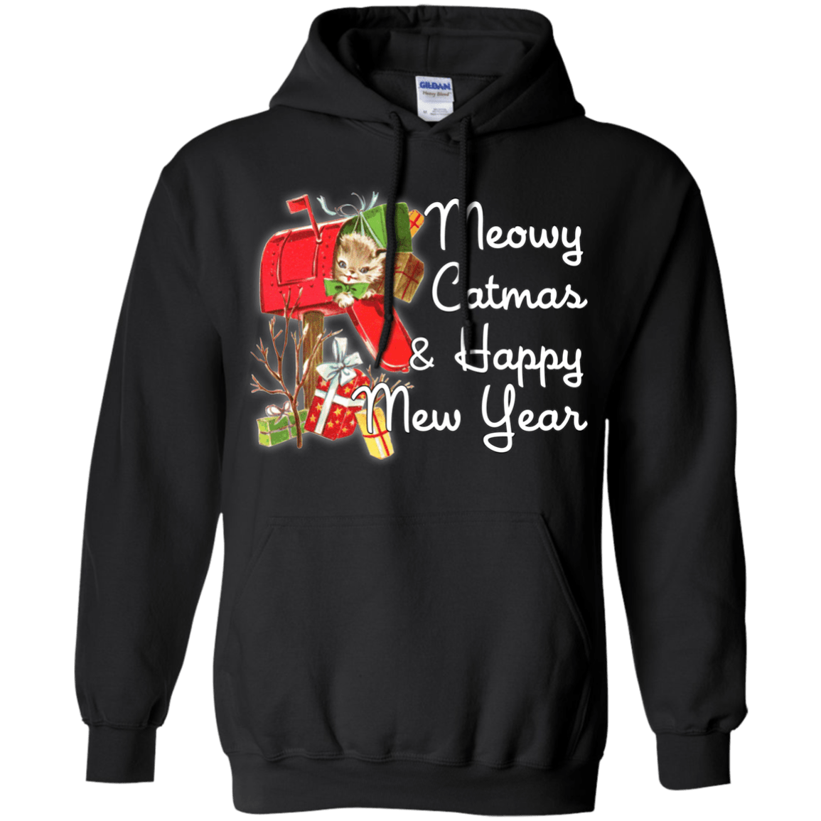 Sweatshirts Black / Small Meowy Catmas Pullover Hoodie