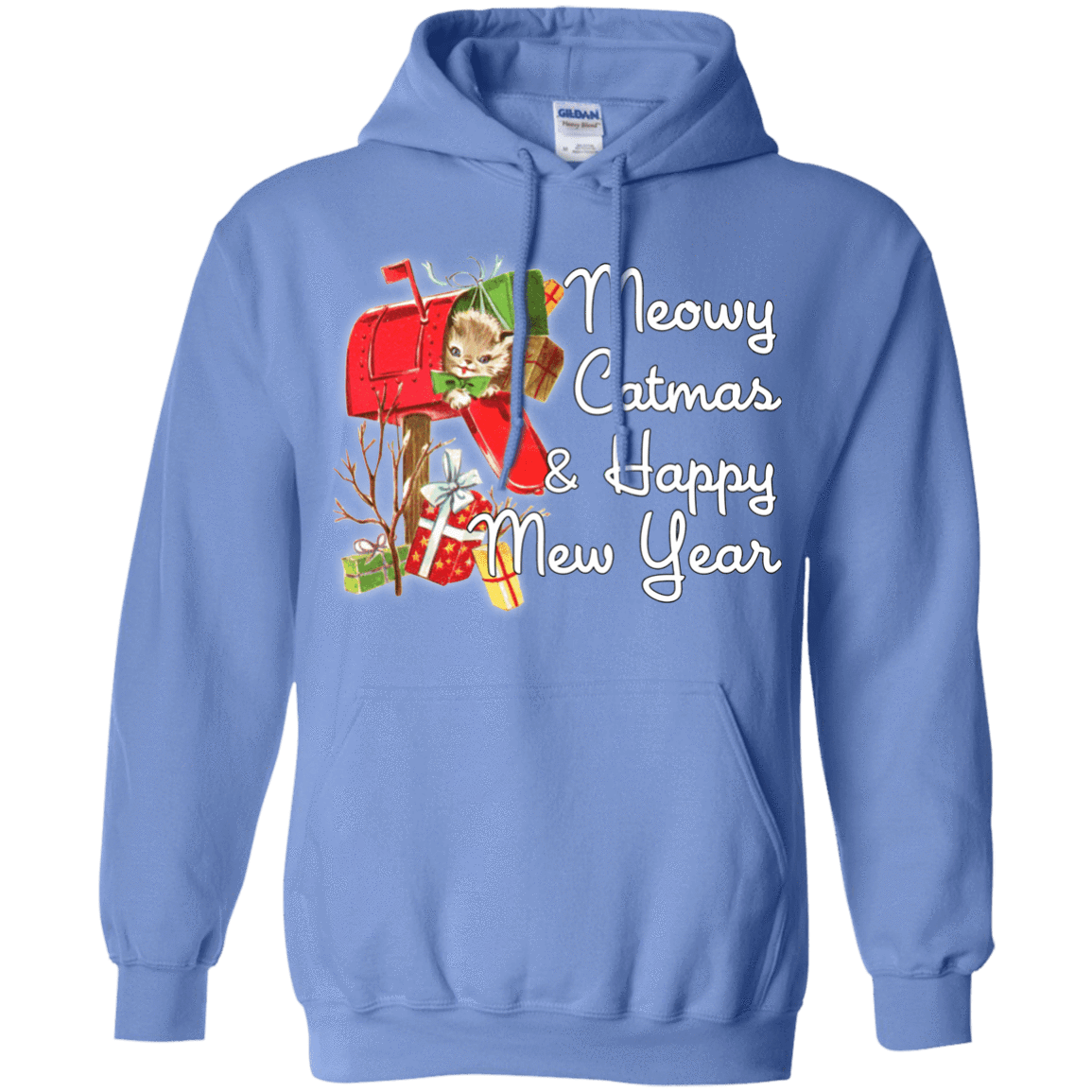 Sweatshirts Carolina Blue / Small Meowy Catmas Pullover Hoodie