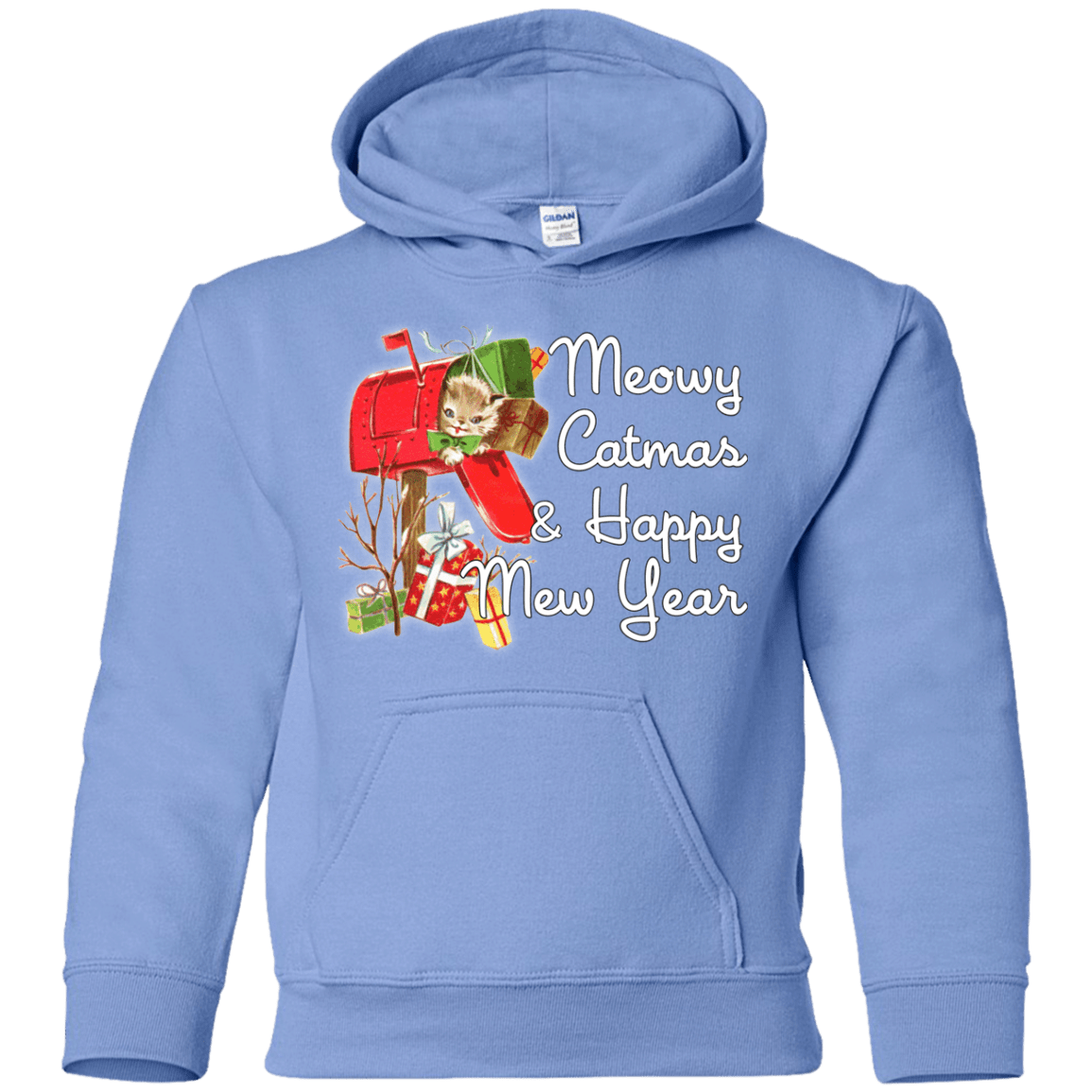 Sweatshirts Carolina Blue / YS Meowy Catmas Youth Hoodie