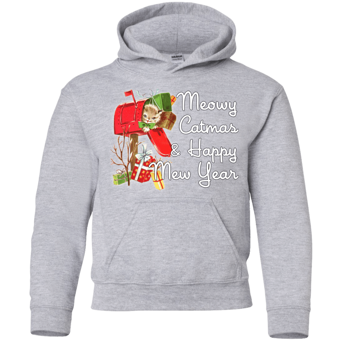 Sweatshirts Sport Grey / YS Meowy Catmas Youth Hoodie