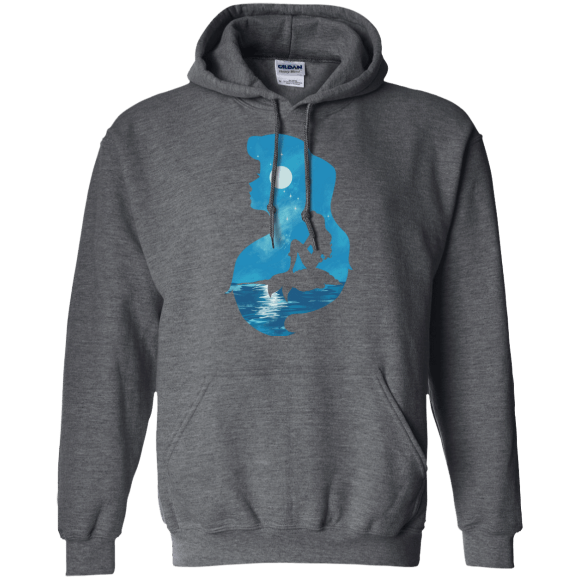 Sweatshirts Dark Heather / S Mermaid Portrait Pullover Hoodie