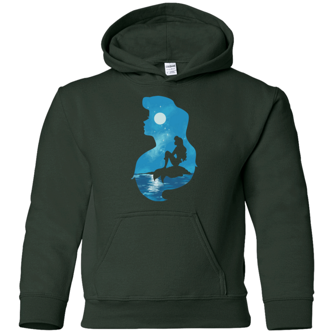 Sweatshirts Forest Green / YS Mermaid Portrait Youth Hoodie