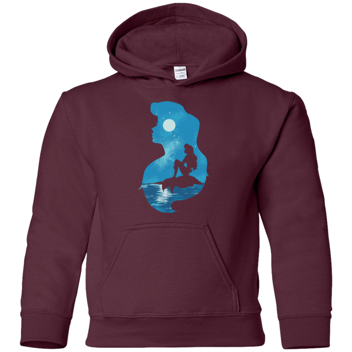 Sweatshirts Maroon / YS Mermaid Portrait Youth Hoodie
