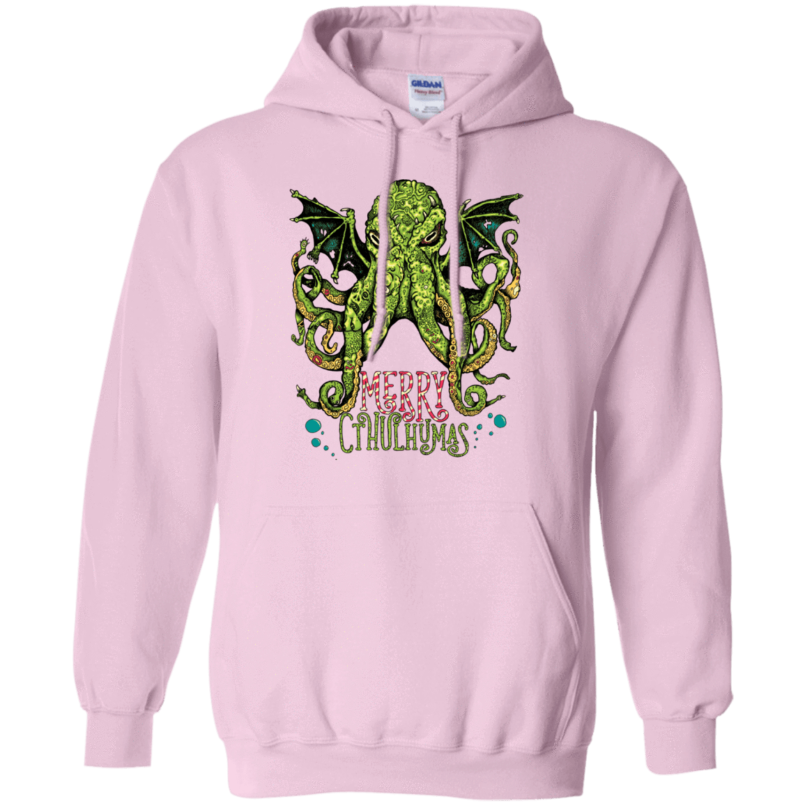 Sweatshirts Light Pink / Small Merry Cthulhumas Pullover Hoodie
