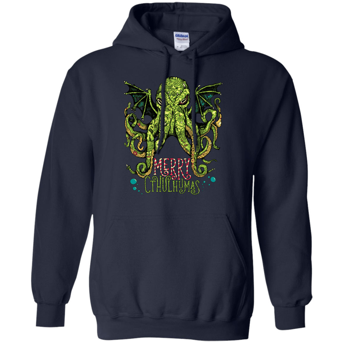 Sweatshirts Navy / Small Merry Cthulhumas Pullover Hoodie