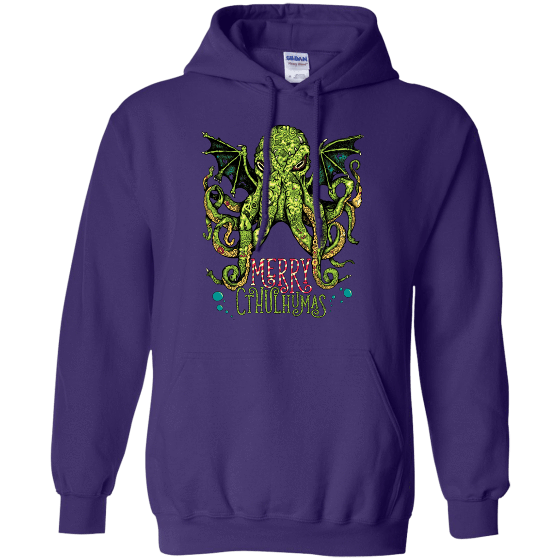 Sweatshirts Purple / Small Merry Cthulhumas Pullover Hoodie