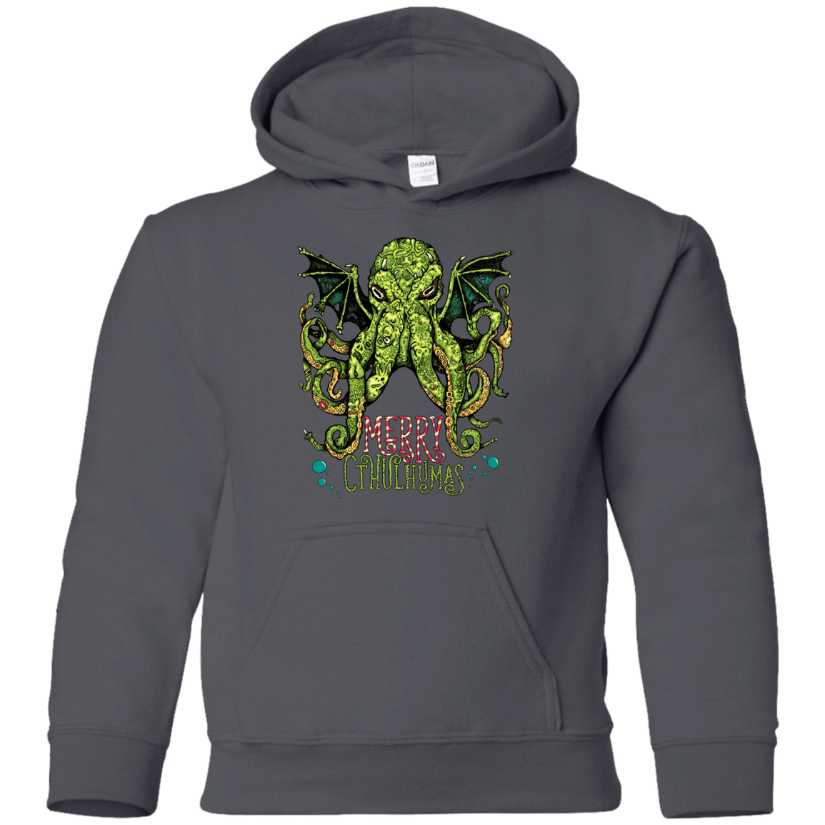 Sweatshirts Charcoal / YS Merry Cthulhumas Youth Hoodie