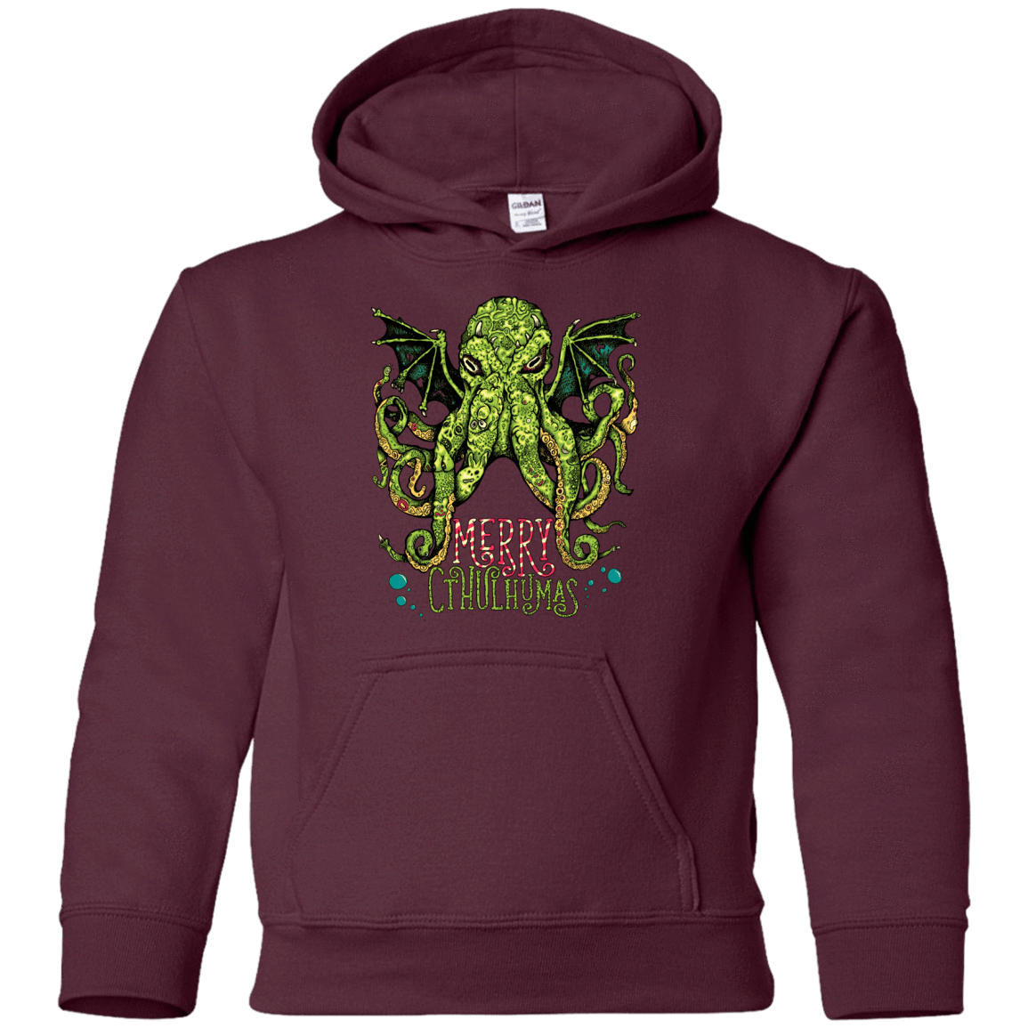 Sweatshirts Maroon / YS Merry Cthulhumas Youth Hoodie