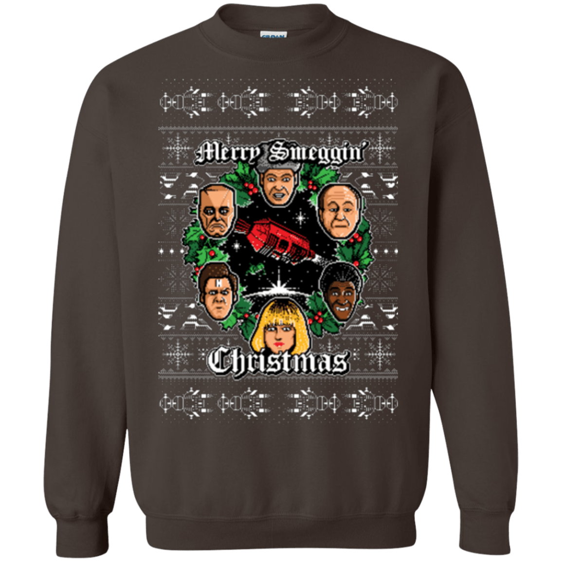 Sweatshirts Dark Chocolate / Small Merry Smeggin Christmas Crewneck Sweatshirt