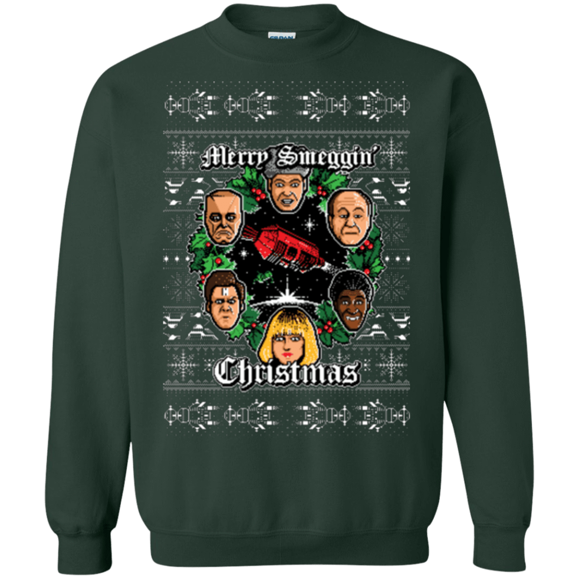 Sweatshirts Forest Green / Small Merry Smeggin Christmas Crewneck Sweatshirt