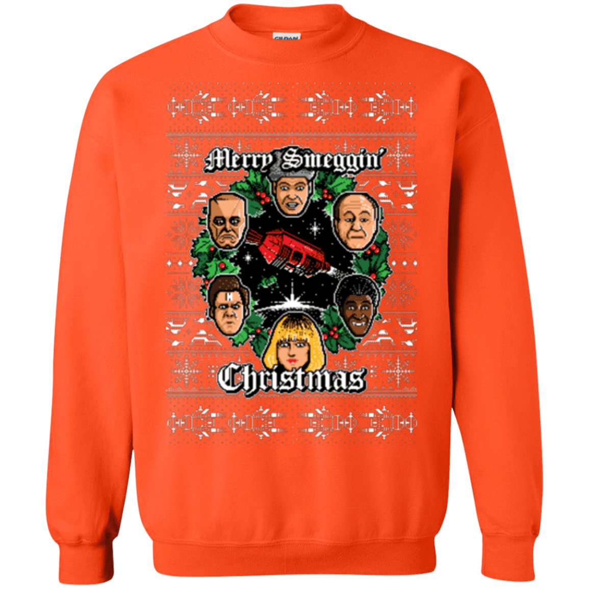 Sweatshirts Orange / Small Merry Smeggin Christmas Crewneck Sweatshirt