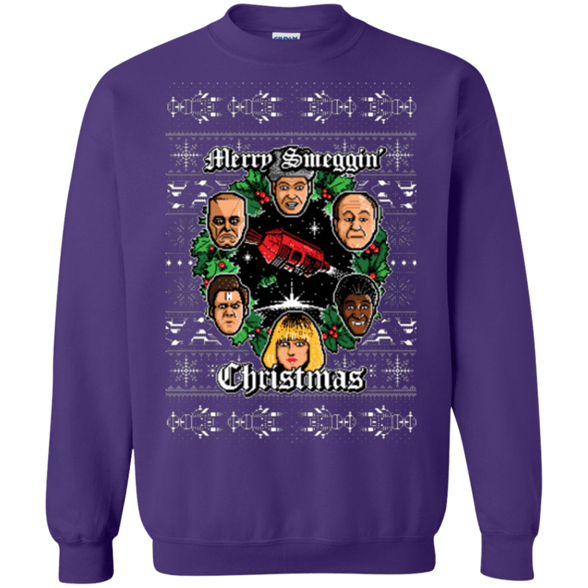 Sweatshirts Purple / Small Merry Smeggin Christmas Crewneck Sweatshirt