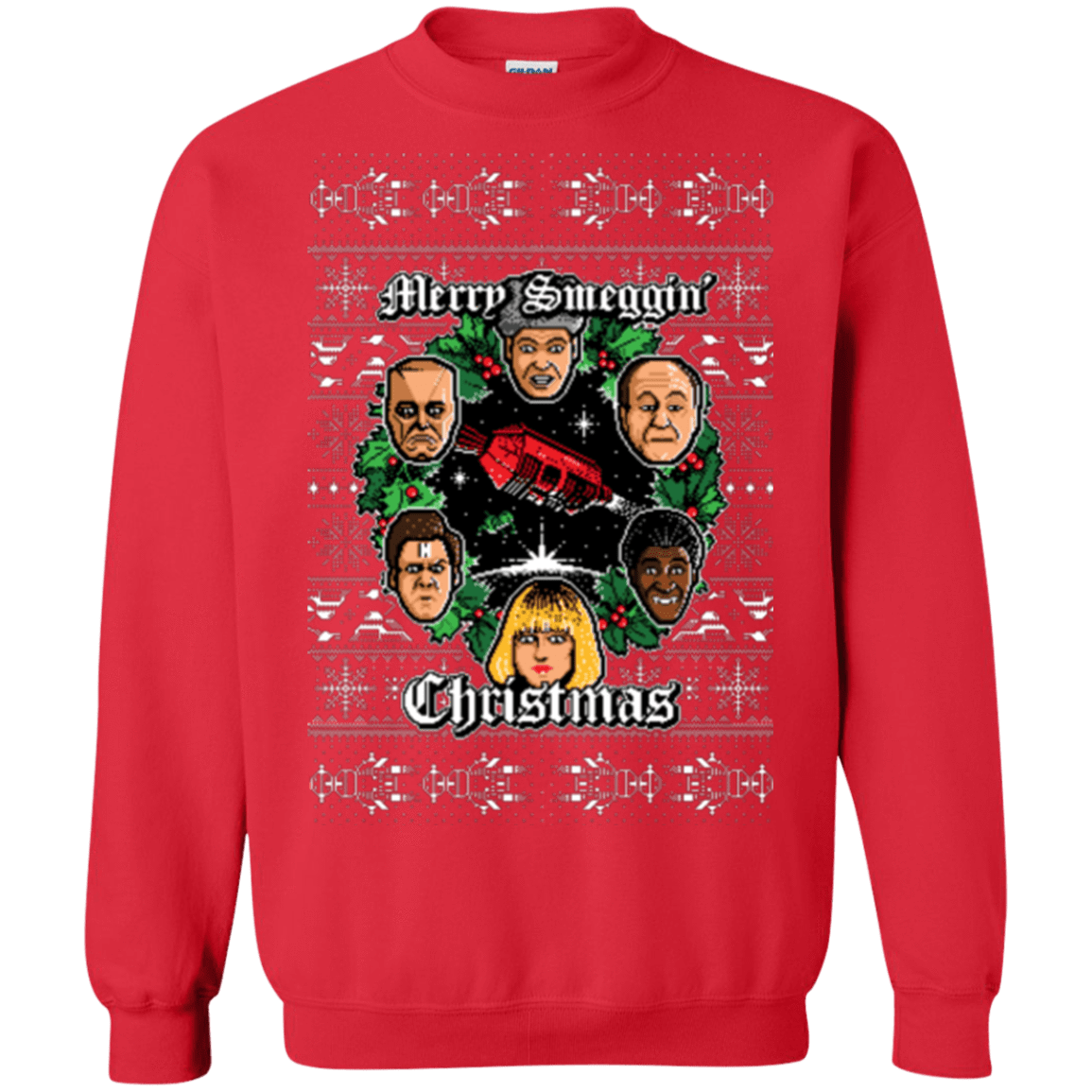 Sweatshirts Red / Small Merry Smeggin Christmas Crewneck Sweatshirt