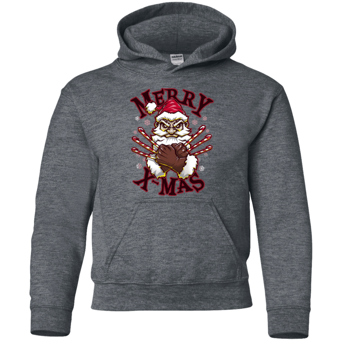 Sweatshirts Dark Heather / YS Merry X-Mas Youth Hoodie