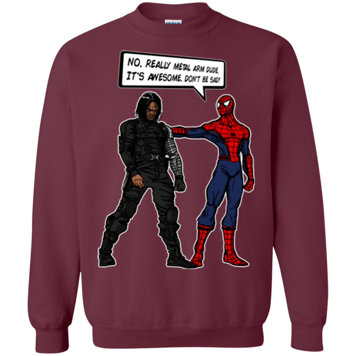 Sweatshirts Maroon / Small Metal Arm Dude Crewneck Sweatshirt