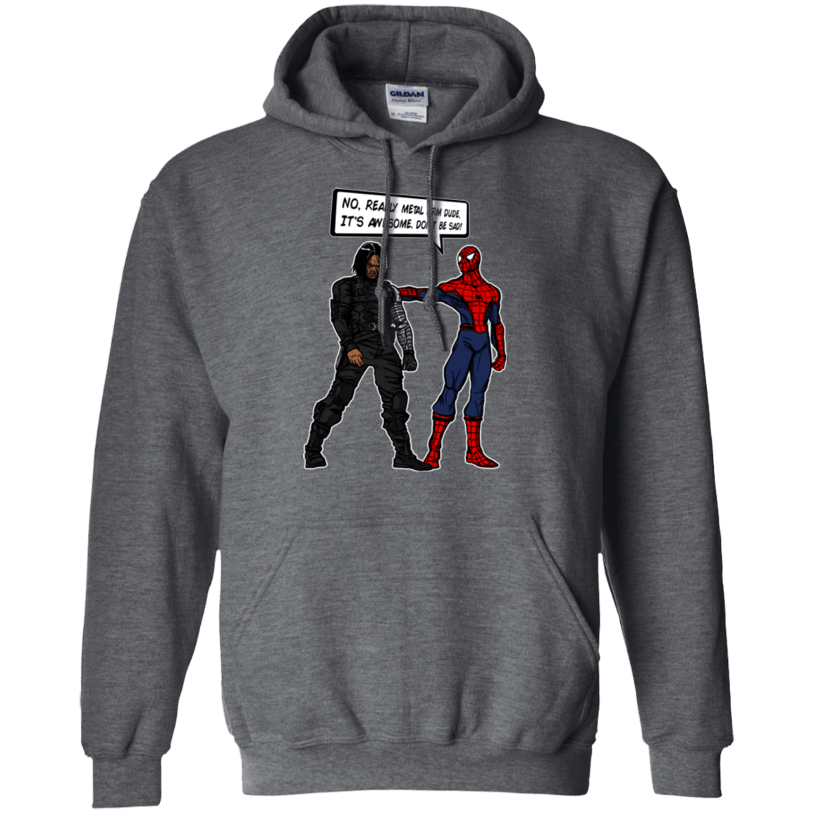 Sweatshirts Dark Heather / Small Metal Arm Dude Pullover Hoodie