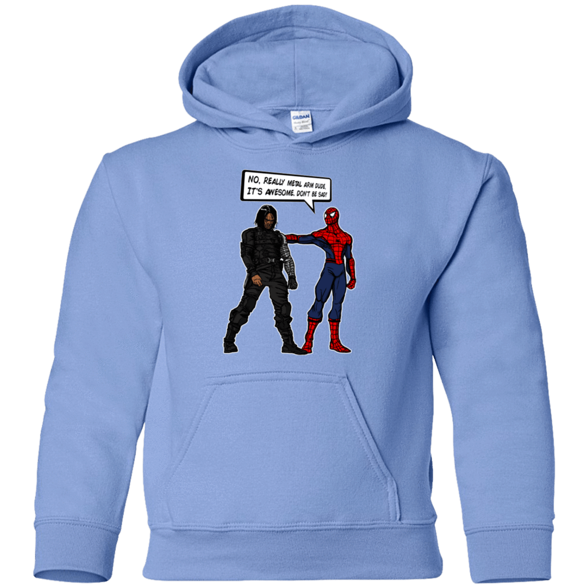 Sweatshirts Carolina Blue / YS Metal Arm Dude Youth Hoodie