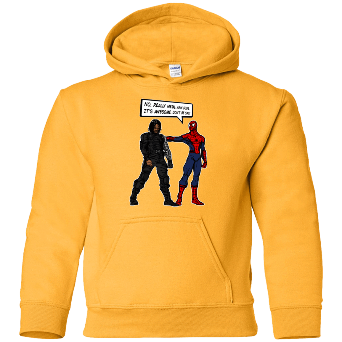 Sweatshirts Gold / YS Metal Arm Dude Youth Hoodie