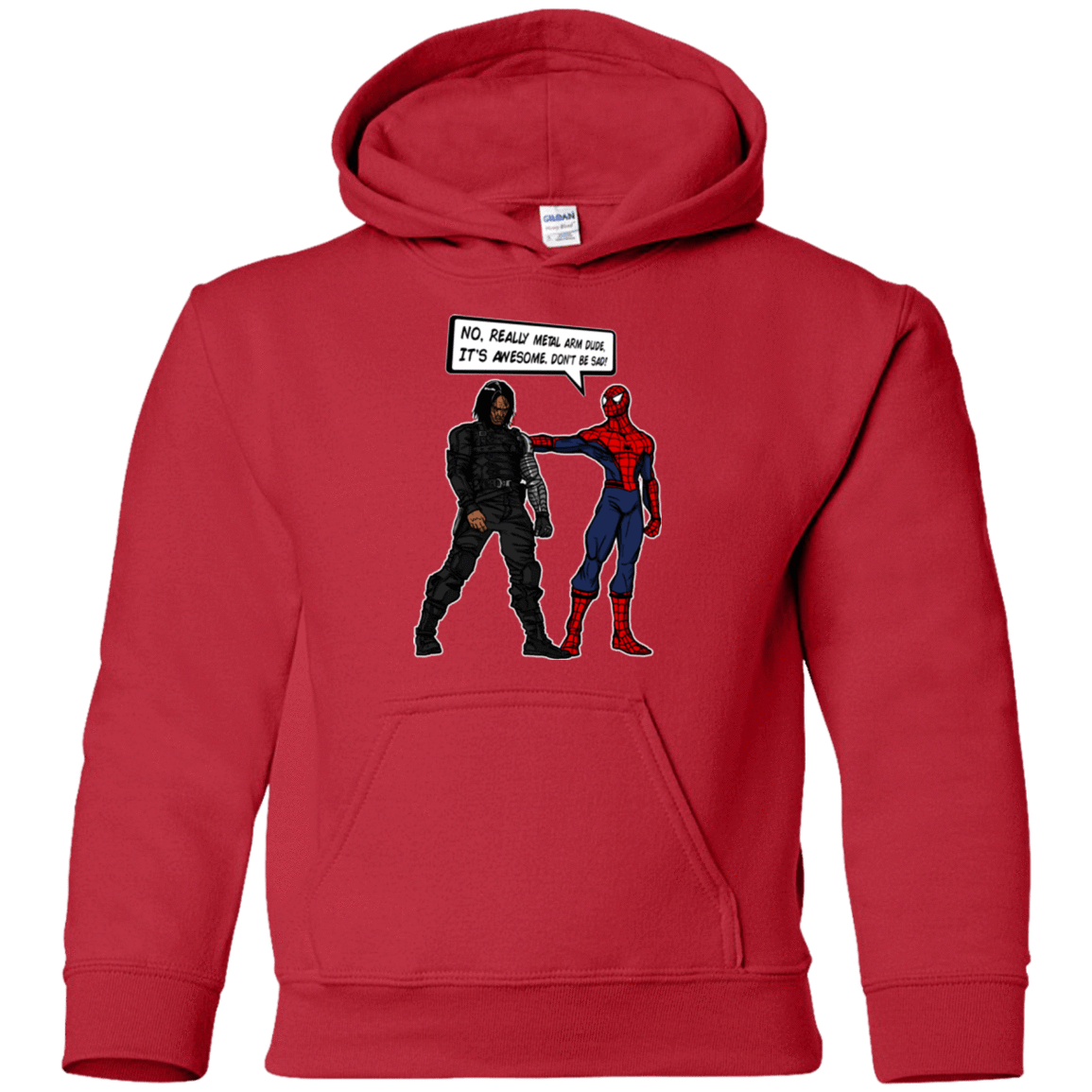 Sweatshirts Red / YS Metal Arm Dude Youth Hoodie