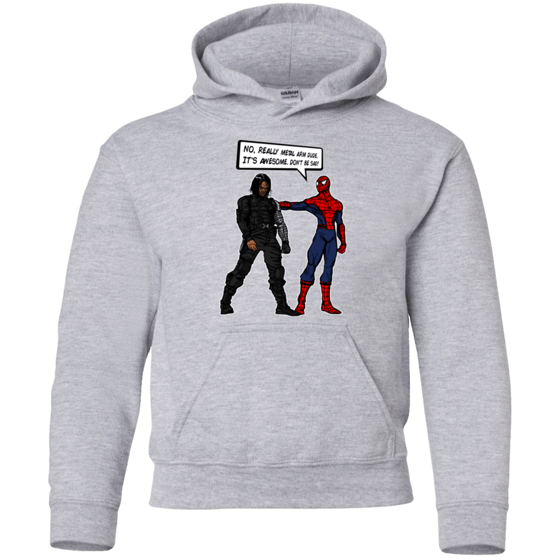 Sweatshirts Sport Grey / YS Metal Arm Dude Youth Hoodie