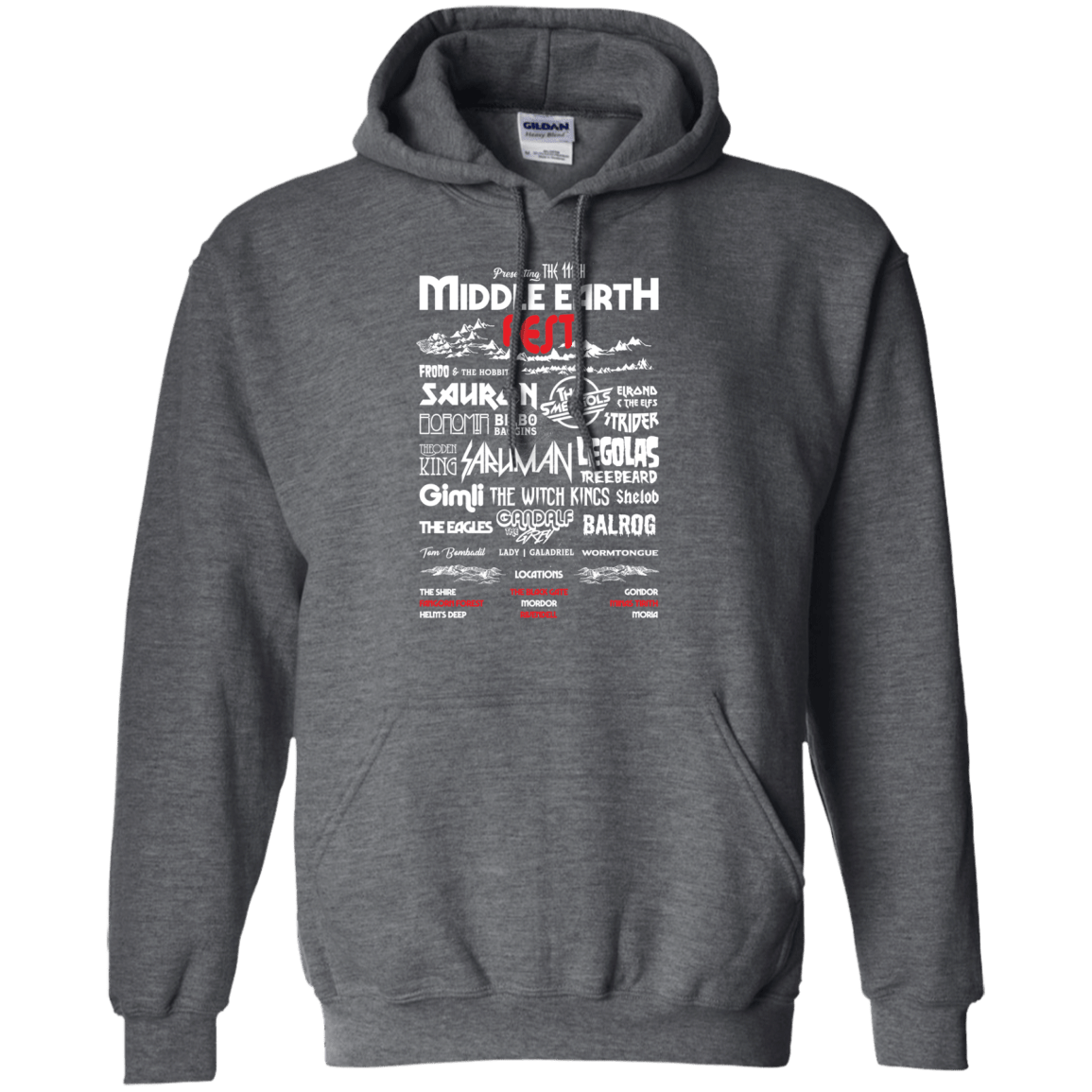 Sweatshirts Dark Heather / S Middle Earth Fest Pullover Hoodie