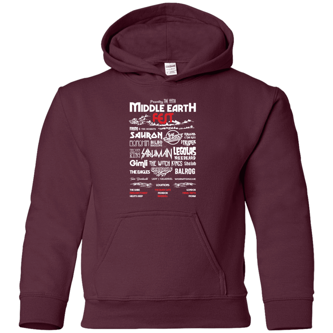 Sweatshirts Maroon / YS Middle Earth Fest Youth Hoodie