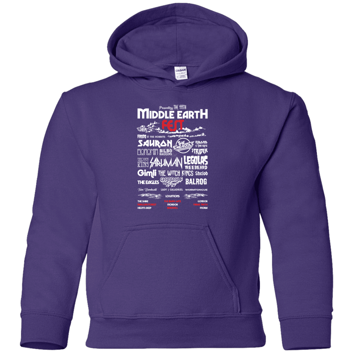 Sweatshirts Purple / YS Middle Earth Fest Youth Hoodie