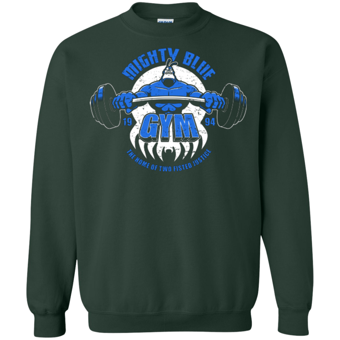 Sweatshirts Forest Green / Small Mighty Blue Gym Crewneck Sweatshirt