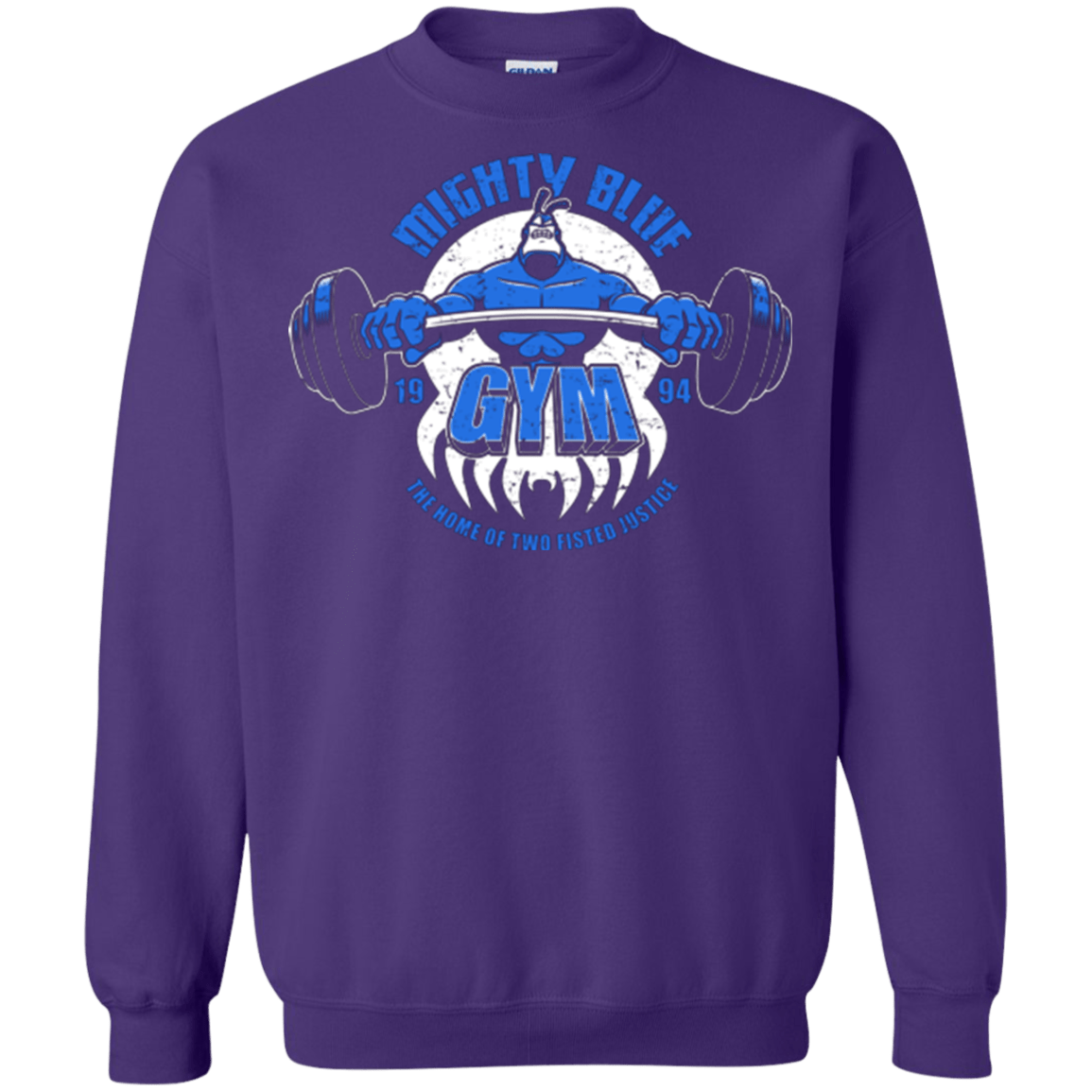 Sweatshirts Purple / Small Mighty Blue Gym Crewneck Sweatshirt