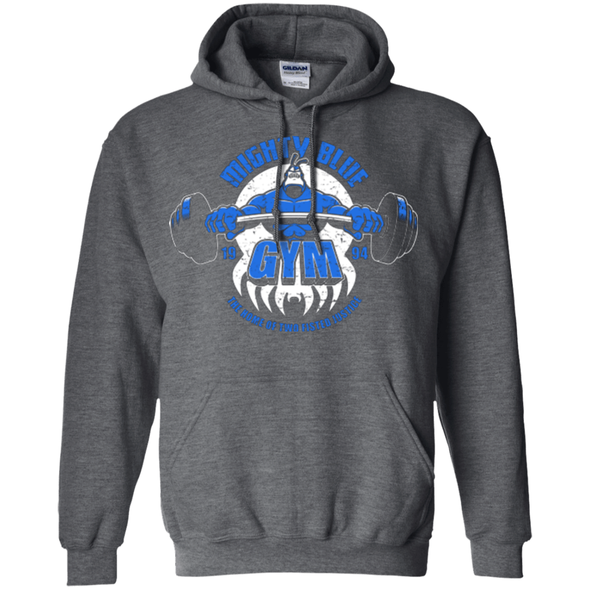 Sweatshirts Dark Heather / Small Mighty Blue Gym Pullover Hoodie