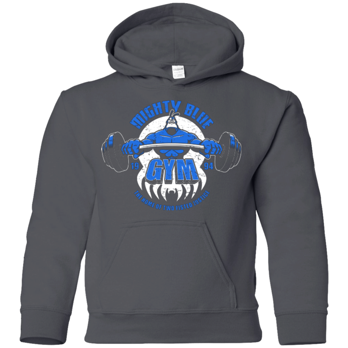Sweatshirts Charcoal / YS Mighty Blue Gym Youth Hoodie