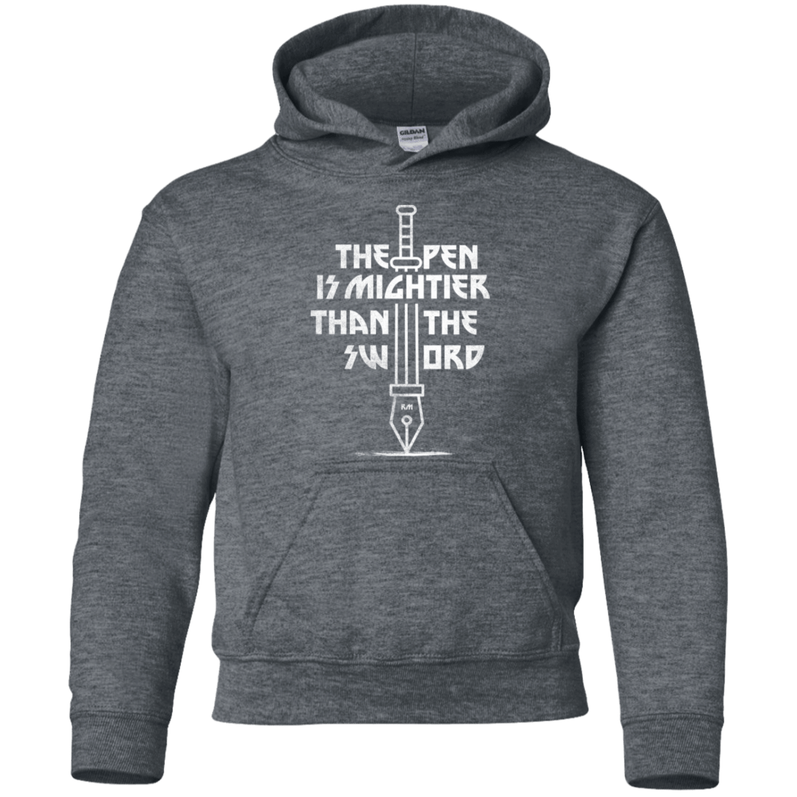 Sweatshirts Dark Heather / YS Mighty Pen Youth Hoodie