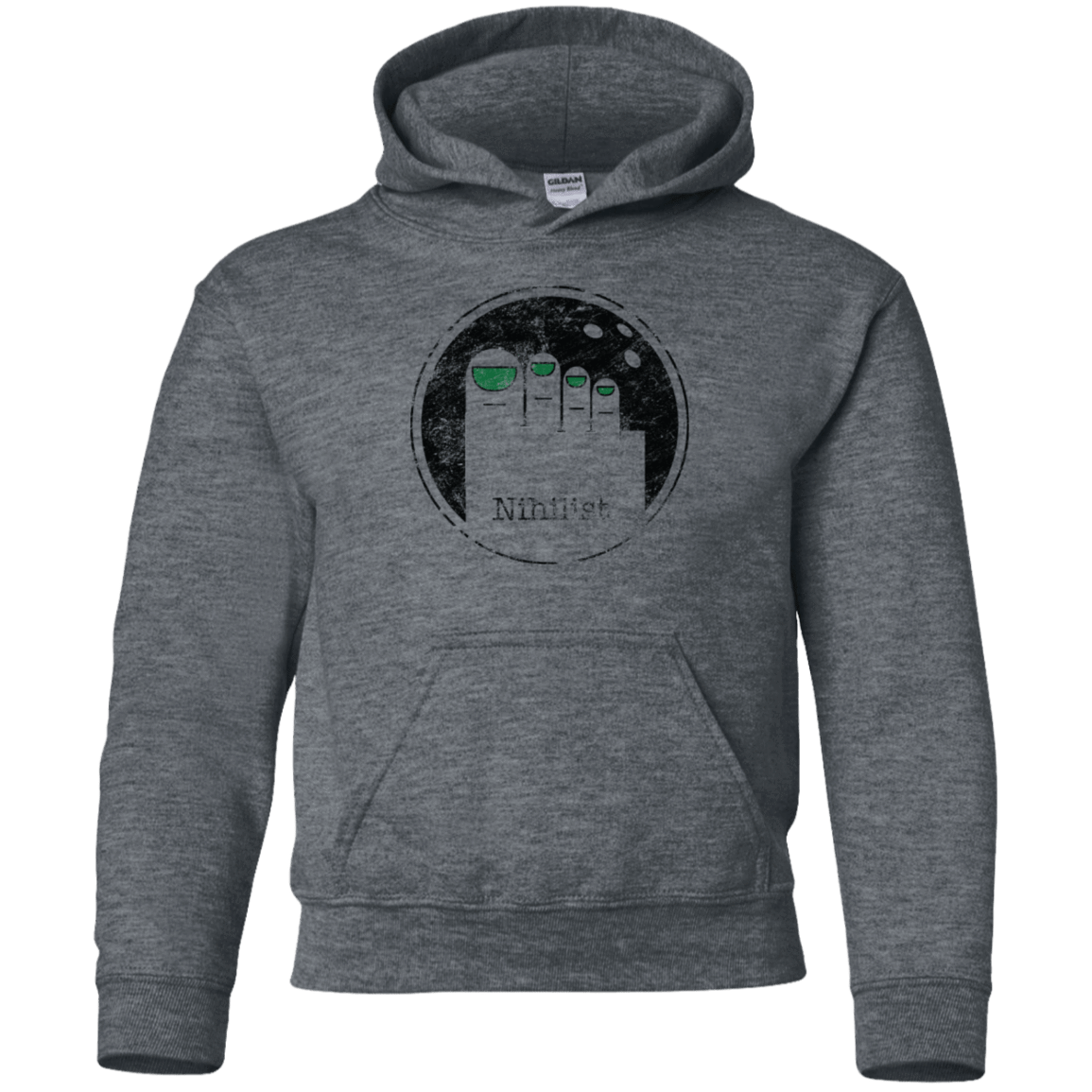 Sweatshirts Dark Heather / YS Minimalist Nihilist Youth Hoodie