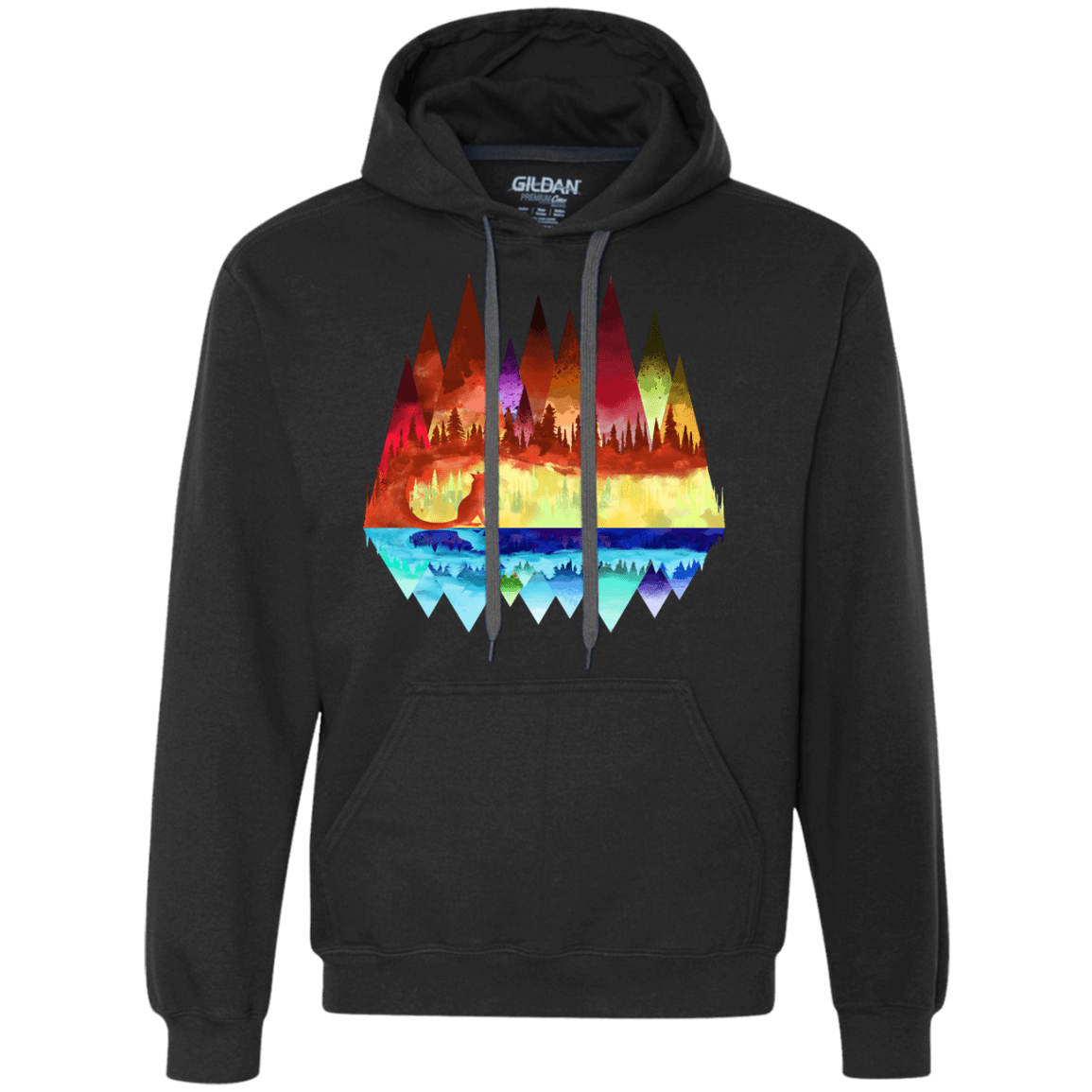 Sweatshirts Black / S Mirrored Range Premium Fleece Hoodie