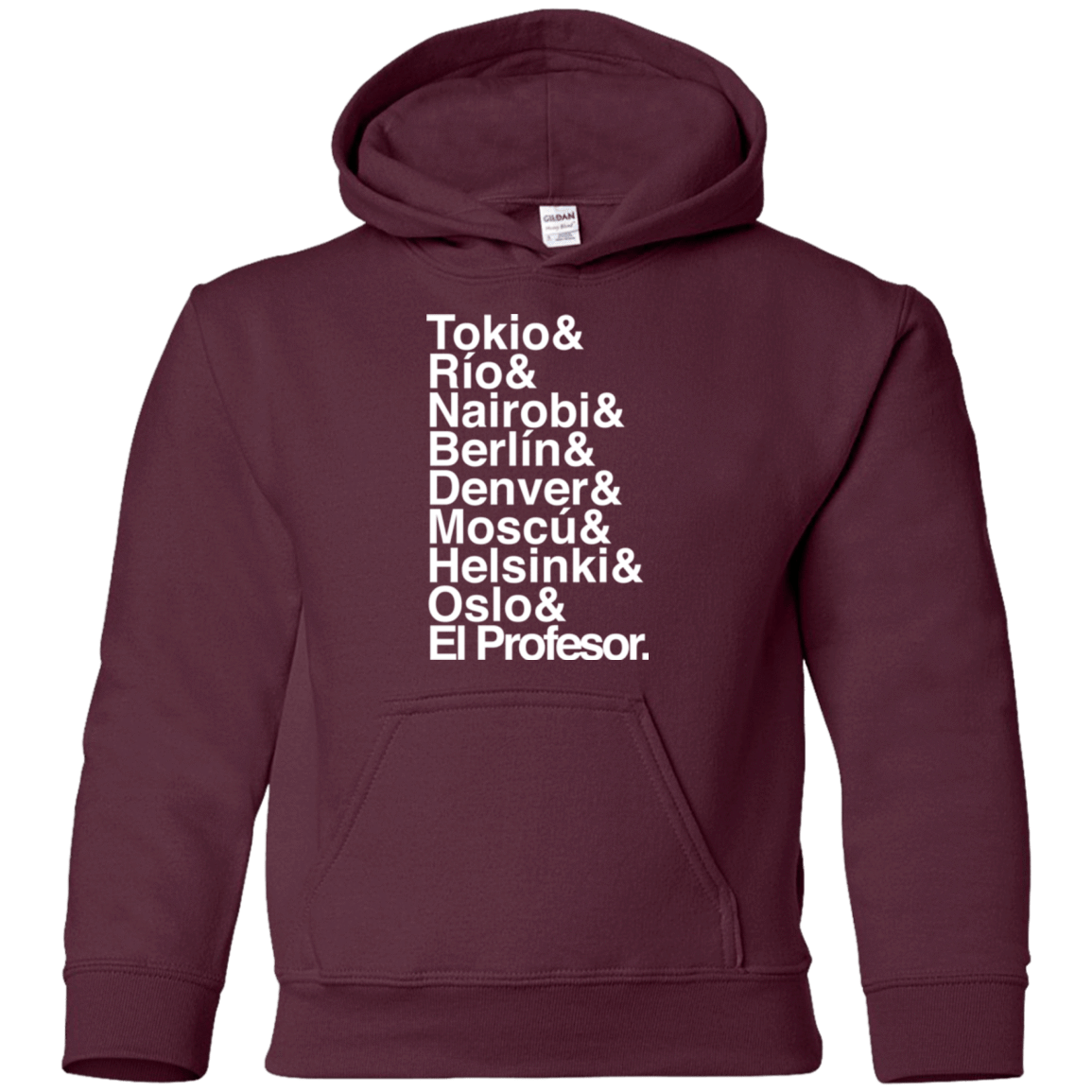 Sweatshirts Maroon / YS Money Heist Jetset Youth Hoodie