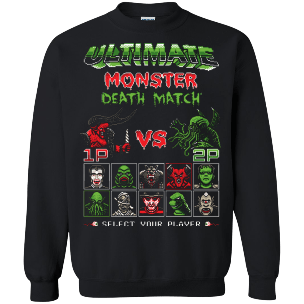 Sweatshirts Black / Small Monster Death Match Crewneck Sweatshirt