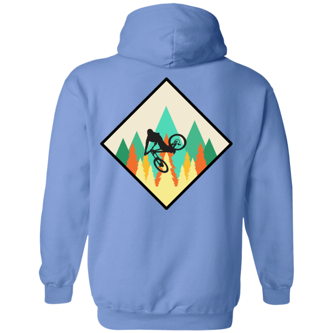 Sweatshirts Carolina Blue / S Mountain Biking is Life Back Print Pullover Hoodie