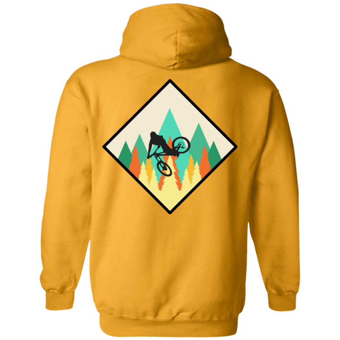 Sweatshirts Gold / S Mountain Biking is Life Back Print Pullover Hoodie