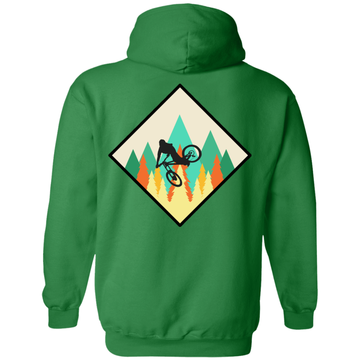 Sweatshirts Irish Green / S Mountain Biking is Life Back Print Pullover Hoodie