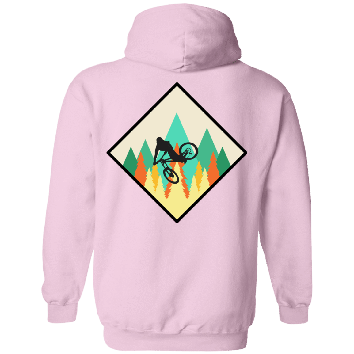 Sweatshirts Light Pink / S Mountain Biking is Life Back Print Pullover Hoodie