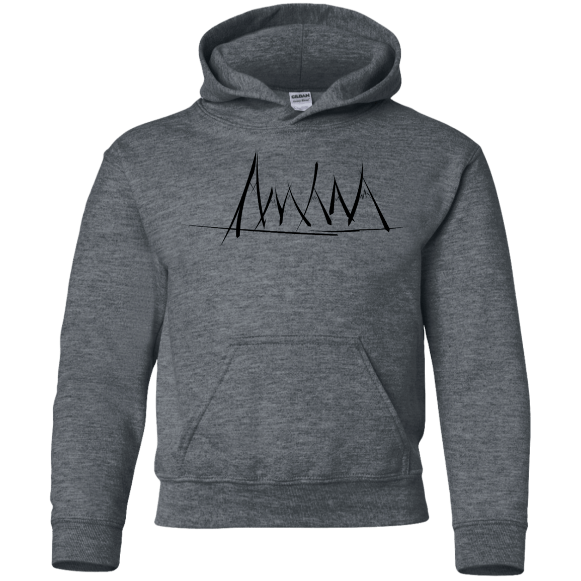Sweatshirts Dark Heather / YS Mountain Brush Strokes Youth Hoodie