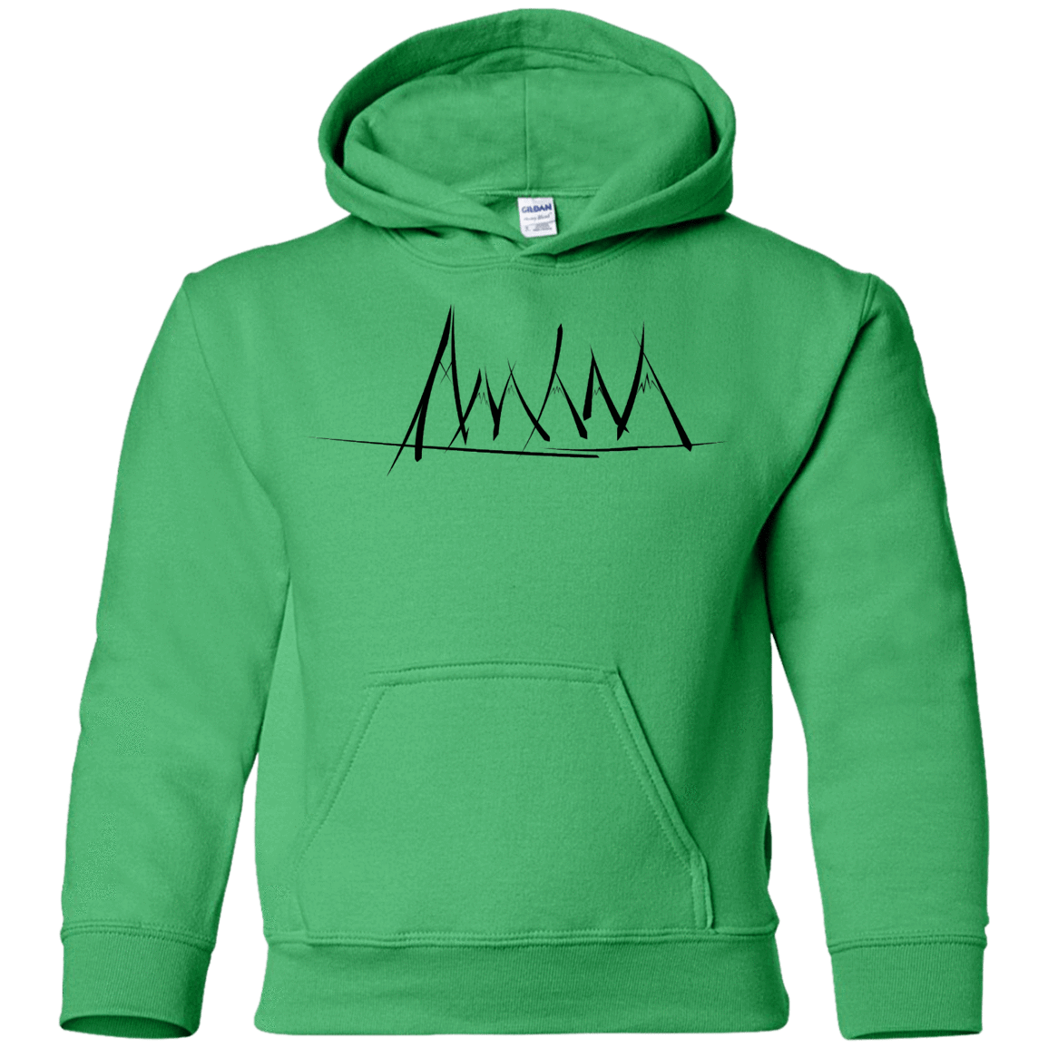 Sweatshirts Irish Green / YS Mountain Brush Strokes Youth Hoodie