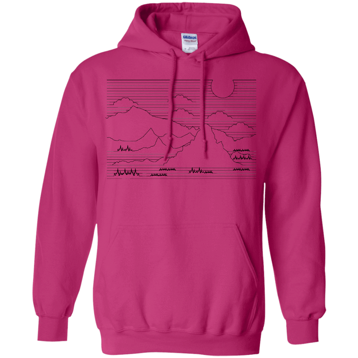 Sweatshirts Heliconia / S Mountain Line Art Pullover Hoodie