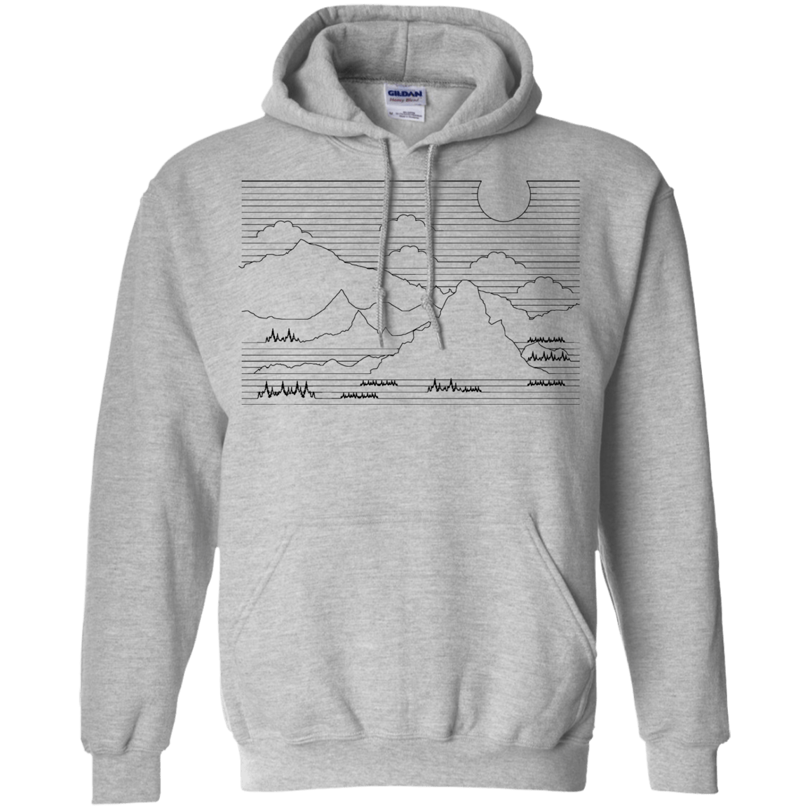 Sweatshirts Sport Grey / S Mountain Line Art Pullover Hoodie