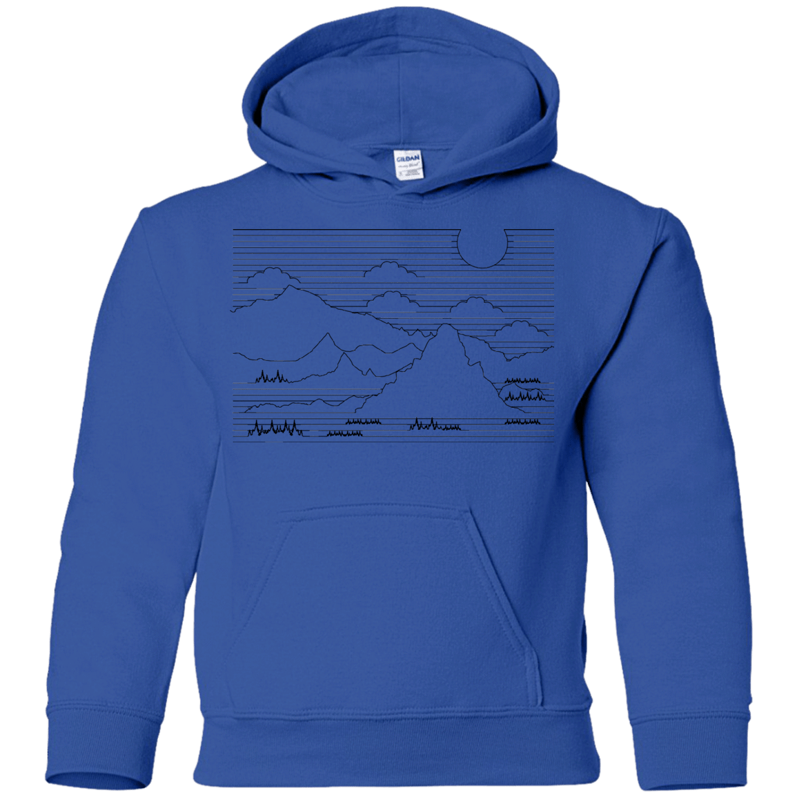 Sweatshirts Mountain Line Art Youth Hoodie